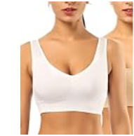 Sports Bras for Women, Medium Support Bras for Large Bust, Adjustable Straps Yoga Workout Bra with Pads (White)