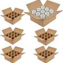 ZSZMFH 6 Sets Moving Boxes with Divider Kits, 12.7 x 12.7 x 4.7 Inches Kitchen Moving Boxes, Glassware Dish Packing Box Contains 24 Corrugate Dividers and 54 Foam Pouches