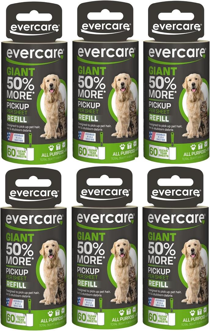 Evercare Giant PET Hair Roller REFILL - 6 Pack