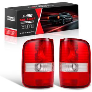 Tail Lights Cover Fit Ford F150 F-150 2004 2005 2006 2007 2008 Rear Left Driver Right Passenger Back Assembly Replaces 6L3Z13404BA 6L3Z13405BA FO2801182 FO2800182(Harness & Bulb Not Included)