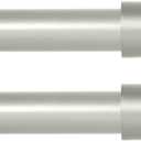 VOIIY 2 Pack Curtain Rods for Windows 18 to 45 Inch(1.5-3.75 Feet),Silver 1'' Diameter Drapery Rods with End Cap Style Design,Modern Adjustable Heavy Duty Curtain Rod,Size:18''-45''