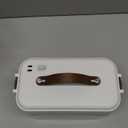 Self Cooking Electric Lunch Box, Portable Food Warmer for On-the-Go, Mini Rice Cooker 2 Layers 800ML Heated Lunch Box for Home Office Cook Food White