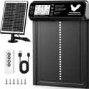 Automatic Chicken Coop Door Solar Powered with Timer/Light Sensor, Solar Chicken Coop Door Anti-Pinch, Aluminum Alloy Chicken Door | Larger Solar Panel | Higher Capacity Battery | 20M Remote Control (9.6"L x 1.93"W x 13.15"H, Black)