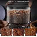 Aromaster Conical Burr Coffee Grinder with 25 Grind Settings,Adjustable 2-12 Cups Timer,Coffee Bean Grinder,3-Ear Portafilter Holder, Anti-static Design,Cleaning Brush Included,Black