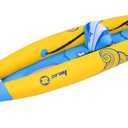 Inflatable Blue and Yellow Zray Tahiti Kayak Set with Paddles, 156-Inch