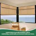 SMONTER Bamboo Roman Shades for Windows-Cordless Wooden Woven Blinds Light Filtering Bamboo Roll up Shades UV Protection and Easy Set up for Door and Countryhouse, 32" W x 64" H, Natural