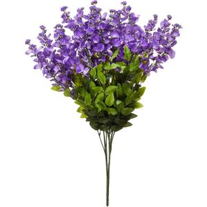 Artificial Wisteria Long Hanging Bush Flowers - 15 Stems For Home, Wedding, Restaurant and Office Decoration Arrangement, Lavender