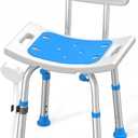 Shower Chair for Inside Shower with Removable Back, FSA/HSA Eligible 400 lbs Heavy Duty Bath Seat for Bathtub, Safety Bath Stool for Seniors and Disabled (White)