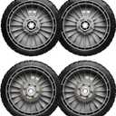 8" Replacement Lawn Mower Wheel Kit (2X Front Drive Wheel 44710-VL0-L02ZB + 2X Rear Wheel 42710-VE2-M02ZE) for Honda 44710-VG3-000 44710-VG3-010 42710-VG3-B00 42710-VE2-M00ZE Walk Behind Lawn Mower