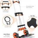 Teprovo Dolly Cart, 309 lb Aluminum Folding Hand Truck with Swivel Handle, Heavy Duty Utility Dolly Foldable Trolley with Elastic Cord, 7 Inch Wheels for Moving, Warehousing, Shopping and More