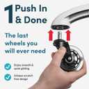 Lifelong Original Office Chair Wheels (As Seen On CNN) Replacement Rubber Chair Casters for Hardwood Floors and Carpet, Set of 5, Heavy Duty Casters for Chairs to Replace Office Chair Mats - Fits 98%