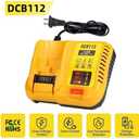 DCB112 Battery Charger Replacement for De-Walt 12V 20V and 60V MAX Lithium-Ion Battery DCB201 DCB200 DCB612 DCB609-2 DCB609 DCB606 DCB606-2 DCB208 DCB206 DCB204 DCB203 DCB126