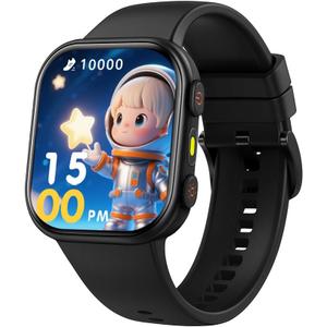 MorePro Smart Watch for Kids No App No Phone Required, Fitness Tracker Watch for Kids with Heart Rate, Blood Oxygen, Sleep Monitor, Pedometer, Puzzle Games, Music, Audio Stories Boys Girls 4-12 Black