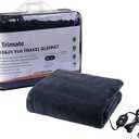 Electric Car Heating Blanket Plush 3 Heat Settings, Auto Shutoff, Washable, 55 X 40, Plugs into Cars 12v and Trucs 24v Outlet, Great for Cold Weather, Tailgating, Emergency Kits, Charcoal