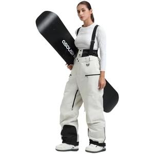GSOU SNOW Womens Baggy Snowboard Pants Ski Bibs Snow Loose Overalls Waterproof Windproof Insulated Warm Medium