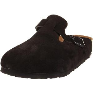 Birkenstock Unisex Boston Soft Footbed, Black Suede, 38 N EU
