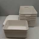 Ytteve 6 Pack Light Grey Stackable Plastic Storage Bins with Lids & Handles, Durable - 4 Large (14.4"x10.2"x6.3") & 2 Medium (11.8"x8"x4.7"), Multi-size for Closet, Shelves, Drawers, Home & Office