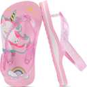 Toddler Flip Flops Girls Sandals Cute Jelly Boys Kids Flip-flops Adjustable Back Strap Non Slip Sole Lightweight Princess Sandal for Girl Swim Pool Summer Outdoor Beach