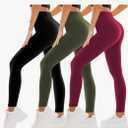 3 Pack Leggings for Women - High Waisted Buttery Soft Yoga Pants for Workout Athletic Sports SM