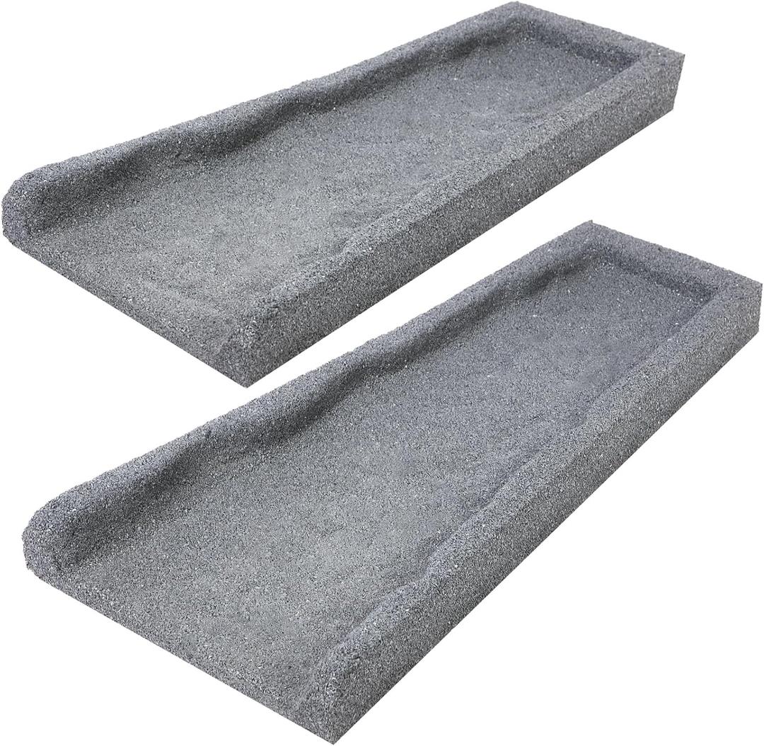 2 Pack Rubber Downspout Splash Block Rain Gutter Down Spout Drain Trays Gray