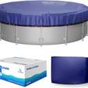 Winter Round Pool Cover 24ft for Above Ground Pools,200GSM thickend and Tear-resistand,Triple Windproof Design, Thermal Insulation, UV Protection