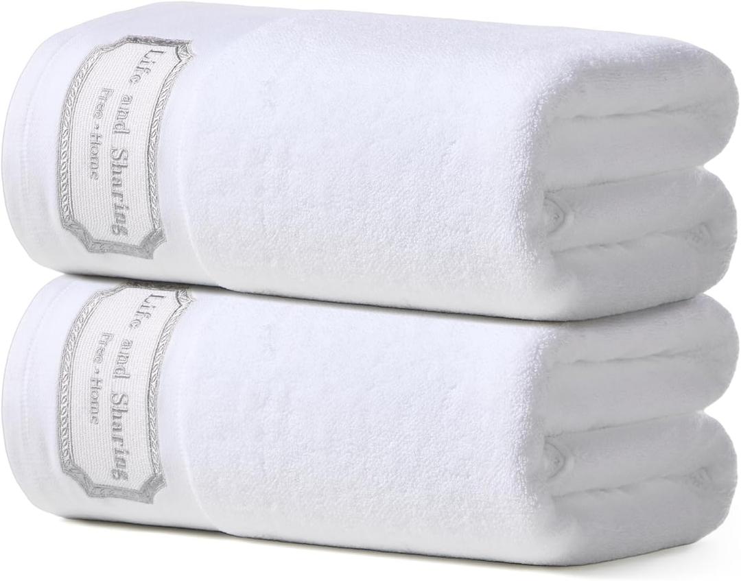REDKISS Extra Large Bath Towels Set of 2, 35x70 inches Hotel Towels Large Size, 100% Cotton Highly Absorbent Bath Sheets, Super Soft Oversized Bath Towels for Bathroom, Spa