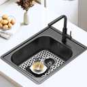 2 Pack Silicone Sink Protector for Kitchen Sink Bathroom, 13.58" x 11.6" Heat-resistant Sink Mat Non-Slip and Durable Silicone Protectors, Rear Drain, White