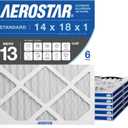 Aerostar 14x18x1 MERV 13 Air Filter, 6 Pack Set of HVAC Furnace Filters, Electrostatic MPR 1500-1900 & FPR 10 (Actual Size: 13 3/4 x 17 3/4 x 3/4 inches)