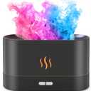 Essential Oil Diffuser, Air Humidifier with Flame Led Light - 7 Colors, 180mL Capacity (8 Hours), Noiseless Operation, Auto-Off Protection - Perfect for Home Bedroom Office Gifts(Black)