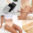 RHYFF Womens Underwear Cotton Bikini Panties High Cut Lace Panty Stretch Hipster Underpants Ladies Briefs (Beige, XL)