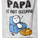 Funny Papa Gifts, Papa is Not Sleeping Blanket Gift from Grandkids Daughter Son, Birthday for Papas Dad Grandpa, Flannel Throw for Couch and Naps, 60 x 50