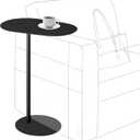 C-Shaped Side Table, Iron End Table for Couch Sofa and Bed, Small Metal Black Side Tables for Living Room Bedroom (Black, High-24.8in/63cm)