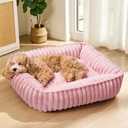 Orthopedic Large Dog Bed Calming Pet Sofa Bed 36''x28'' Pink
