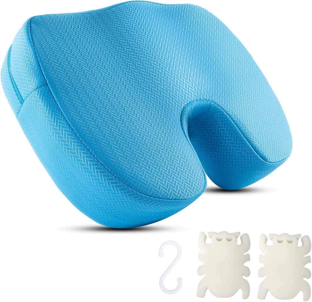 Joe & JoseRin Weighted Hot Tub Booster Seat, 15 x 12 x 5 Inches - 3D Air Mesh Thick Soft Bath Seat with Non-Slip Micro Dot Bottom and 5 Weighted Sections - Quick Dry Bath Accessories (Blue)