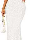 ZESICA Women's Summer Floral Spaghtti Straps Midi Dress 2026 Bodycon Sleeveless Square Neck Casual Beach Long Dresses M