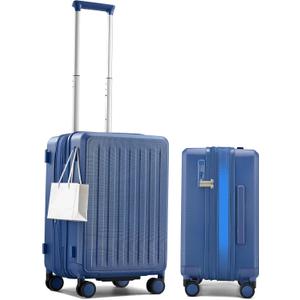 MILADA 20 Inch Expandable Carry On Luggage with 8 Spinner Wheels Airline Approved, Travel Luggage with TSA Lock, Lightweight PC Shell, Hard Shell Carry On Suitcases for Men Women, Interstellar Blue