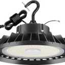 BFT UFO LED High Bay Light 150W 5000K 0-10V Dimmable 22500LM High Bay led Shop Lights 600W HID/HPS Replacement,5' Cable with Plug,IP65 Hanging Hook,Shop Lights for Warehouse Garage Gym,Workshop