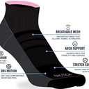 Nautica Womens Quarter Socks - 12 Pack Moisture Control Cushioned Athletic Socks for Women for Sport & Gym Wear (Size: 4-10) (Black Logo)