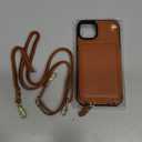 Bocasal Crossbody Wallet Case for iPhone 15 Plus, RFID Blocking Leather Purse Case with Card Holder, Protective Handbag Flip Cover with Zipper Wrist Strap Lanyard for Women 5G 6.7 Inch (Brown)