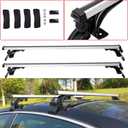 Universal Car Top Roof Rack Cross Bar 43.3" Luggage Carrier Aluminum Black Silver 120KG Includes 3 Sets of Brackets
