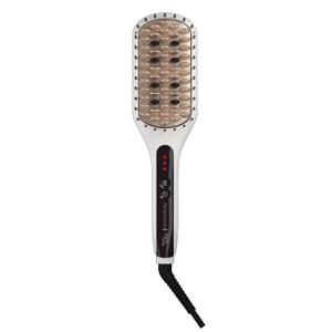 Remington Shine Therapy Hair Straightener Thermal Brush - Ceramic Infusion Technology, Argan Oil & Keratin Infused, One Pass Hair Straightener Brush with 7 Precision Heat Settings, Cool Tip Bristles (1 Count (Pack of 1))