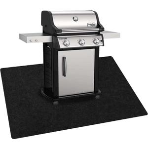 AiBOB Under Grill Mat, Premium Outdoor BBQ Mats Protect Decks and Patios, Absorbent Liquids Pad Under Grills, Reusable, Waterproof, 36x50 Black