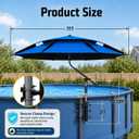 7FT Above Ground Pool Umbrella with Poolside Mount Bracket, Adjustable 5-Level Pool Sunshade for Frame Pools, Heavy-Duty UV Resistant Patio Umbrella for Backyard, Garden, Pool Deck