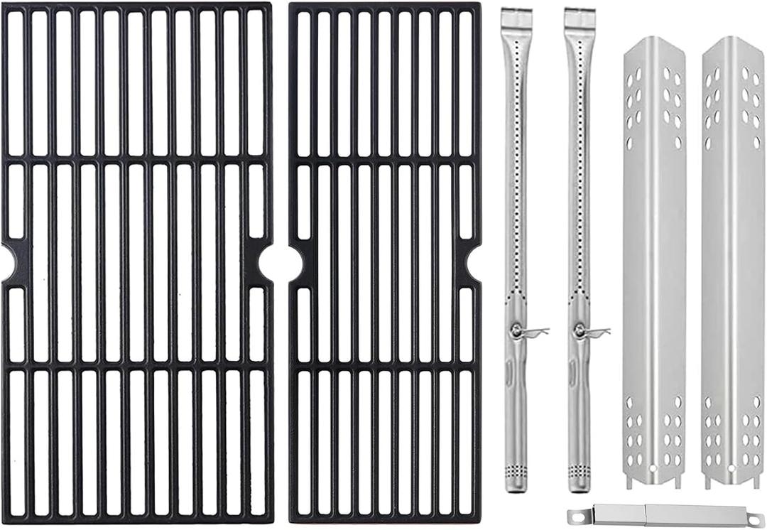 463673519 463625217 Heat Tent and Grates Grill Parts for Charbroil 2 Burner Replacement Parts Heat Shields Grill Grates Burners 463625219 463673617 Char-Broil Performance Gas Heat Plates
