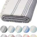 DEMMEX Organic Diamond Turkish Bath & Beach Towel | 100% Oeko-TEX Certified Cotton, Ultra-Soft, Quick-Dry, Lightweight, Compact & Oversized Luxury Peshtemal Towel, Prewashed, 71"x36", Dark Gray