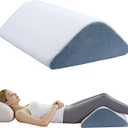 Knee Wedge Pillow, 8" Knee Pillow for Back Sleeping Leg Elevation Leg Pillow, Triangle Pillow for Legs Post Surgery, Knee Support, Hip Back Pain Relief