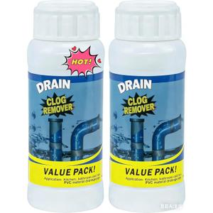 Powerful Fast-Acting Drain Cleaner Powder  Sink and Drain Clog Remover for Kitchen & Toilet Pipes  Deep Cleaning Formula, Fast Foaming, Heavy-Duty Clog Remover