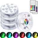 LOFTEK Submersible LED Lights with Remote, 13 LED Pool Lights for Inground Above Ground Pool with Magnets &10 Suction Cups,16 Color Changing Underwater Light for Ponds Battery Operated (4 Packs)