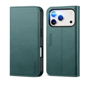 TUCCH Wallet Case for iPhone 17 Pro (6.3-Inch) 2025, 3 Credit Card Slot | RFID Blocking | Stand | PU Leather | Shockproof TPU Interior Shell | Protective Flip Folio Cover | Teal Blue