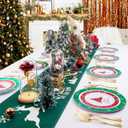 Rubtlamp 60PCS Christmas Plastic Plates, White Plastic Plates With Red and Green Christmas Tree, christmas Party Disposable Plate Include 30 Green Dinner Plate, 30 Red Salad Platos